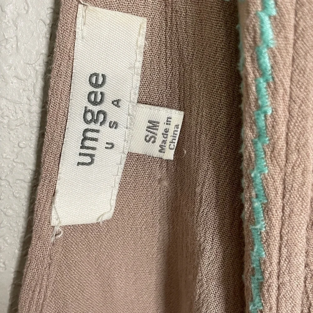 Umgee Light Tan Brown Embroidered Duster Cardigan S/M